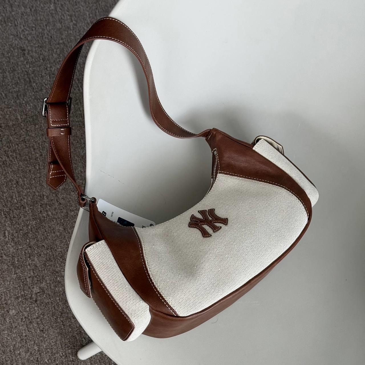 1455 - Túi MLB Canvas Vintage Cargo Bag New York Yankees Cream 3ABQBV15N-50CRD [HÀNG CHÍNH HÃNG]