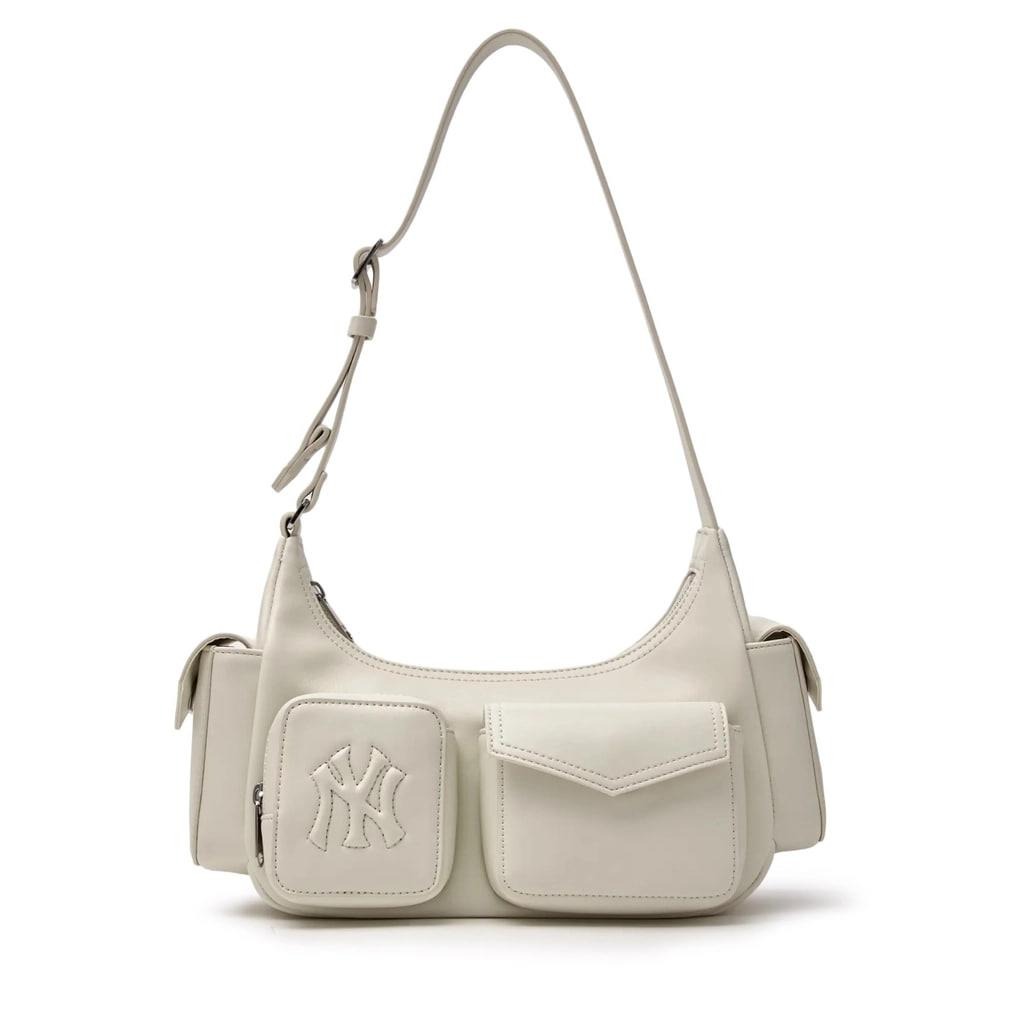 1154  -  Túi Kẹp Nách MLB Multi Pocket Cargo New York Yankees 3ABQBV25N - 50CRS Trắng  [HÀNG CHÍNH HÃNG]