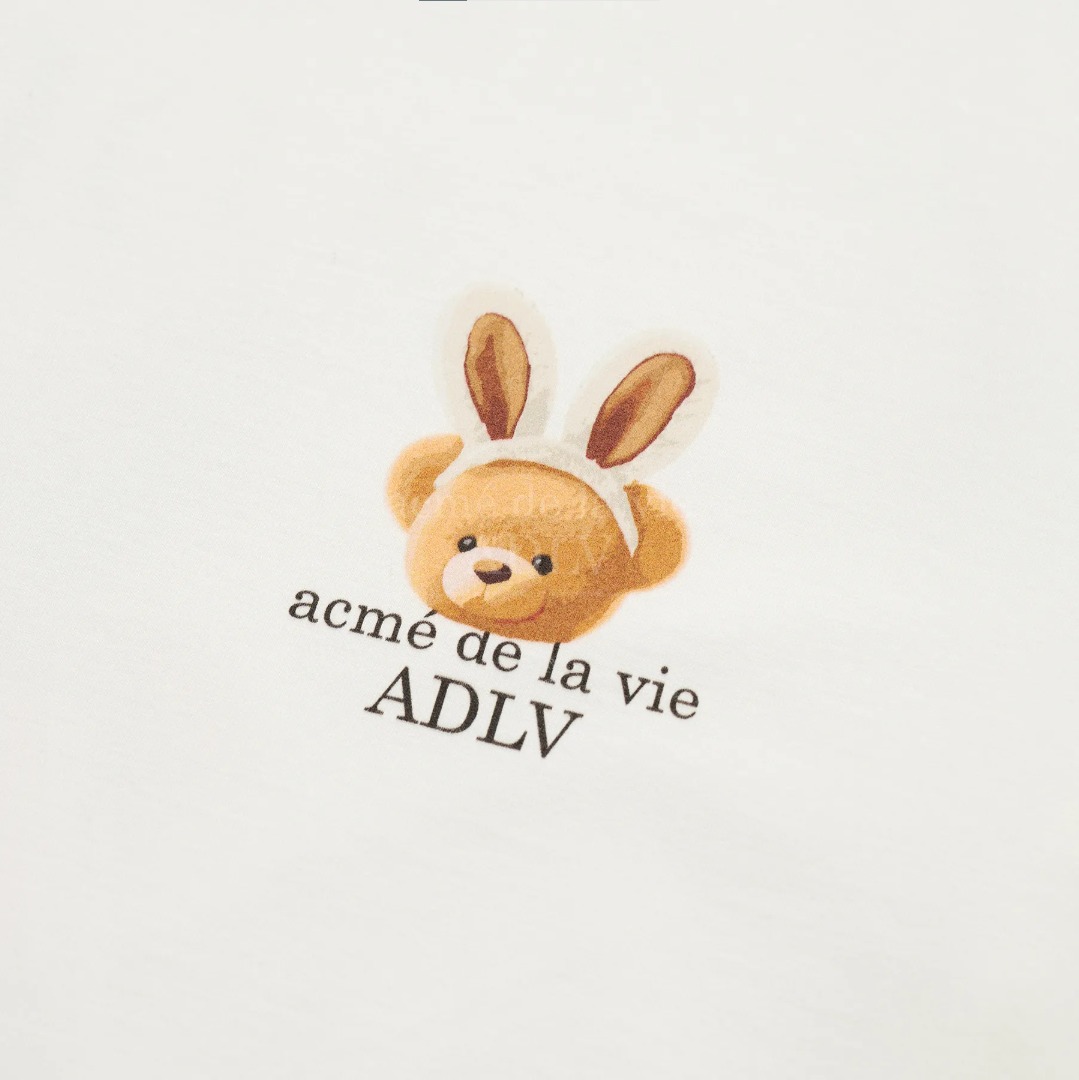 2195 - Áo ADLV Fuzzy Font Rabbit Bear Doll Cream Acmé de la vie ADLV-24SS-SSLRBR-CRM [HÀNG CHÍNH HÃNG]