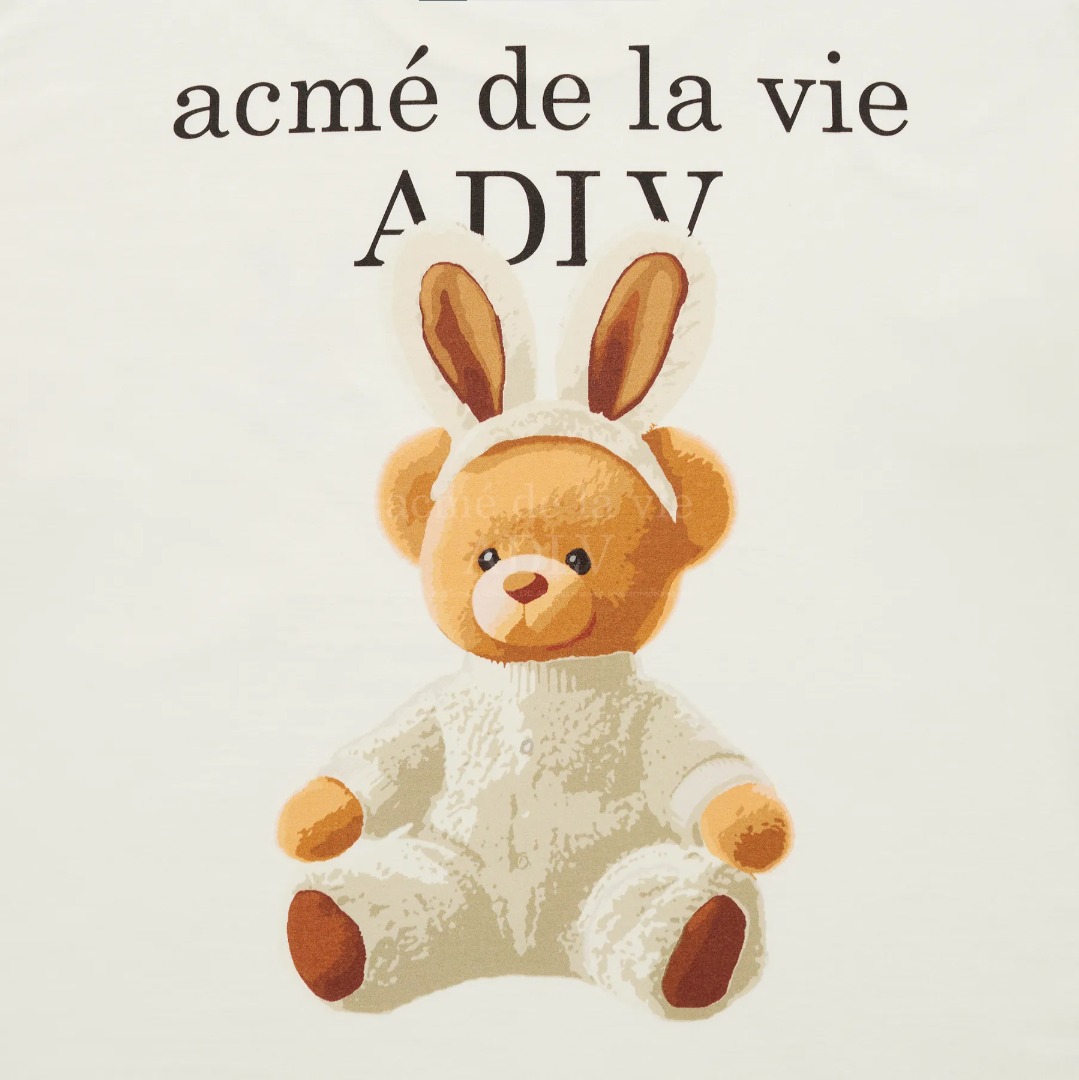2195 - Áo ADLV Fuzzy Font Rabbit Bear Doll Cream Acmé de la vie ADLV-24SS-SSLRBR-CRM [HÀNG CHÍNH HÃNG]