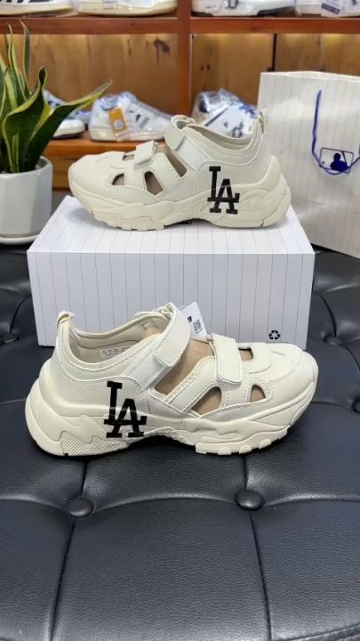 213 -  Sandal MLB Big Ball Chunky Mas LA Đen - Trắng Kem - Code 3ASDCH133-07CRS [HÀNG CHÍNH HÃNG]
