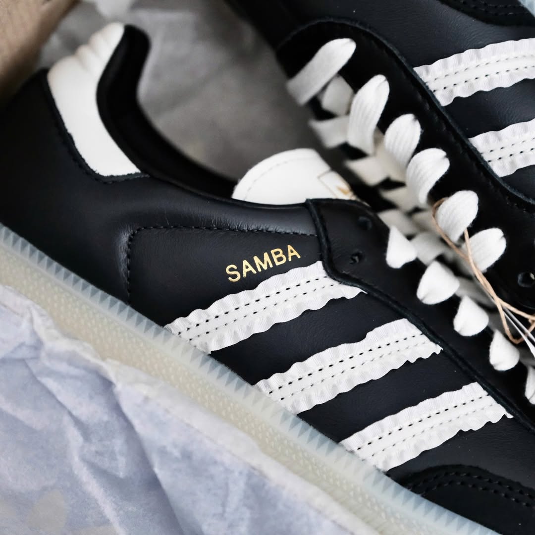 1758 - Giày Adidas Samba Ruffle Stripes Pack Black Off White JR8831 [HÀNG CHÍNH HÃNG]