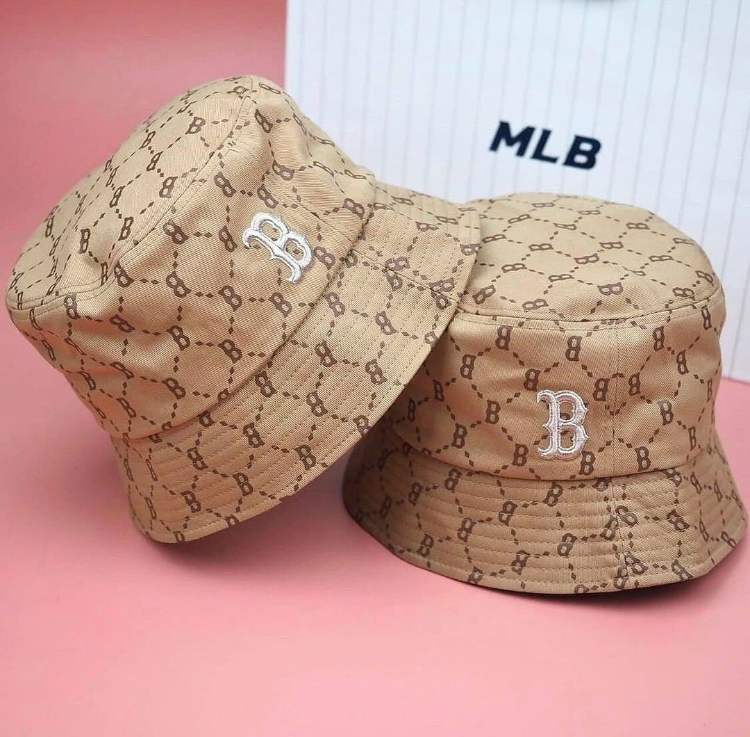 1115 - Nón MLB Diamond Monogram Bucket Hat Boston Red Sox Beige  32CP38111 43B - [HÀNG CHÍNH HÃNG]