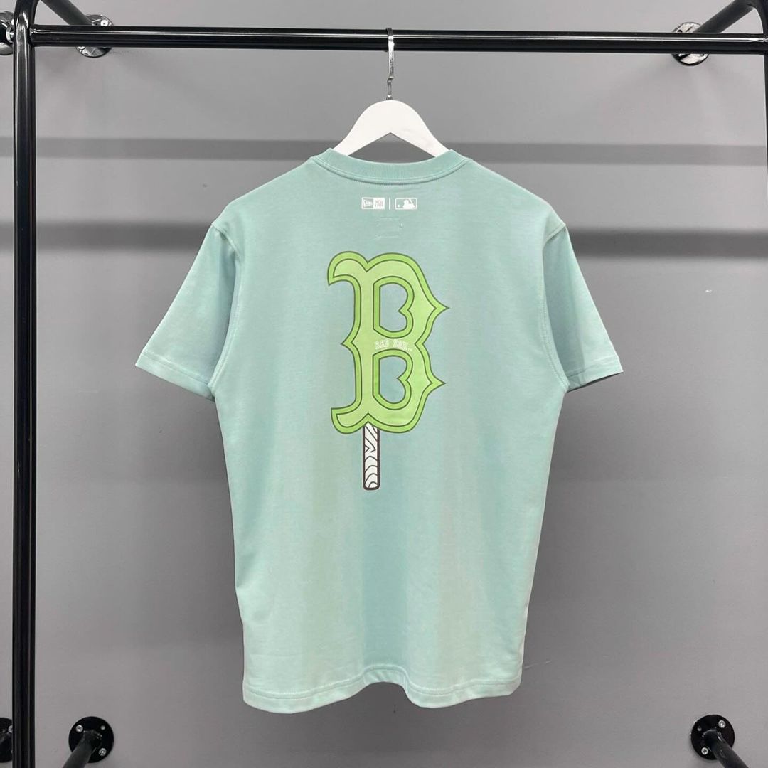 914 -  Áo New Era Boston Ice-Cream Big B - Xanh Mint Pastel - Code 14341310 [HÀNG CHÍNH HÃNG]