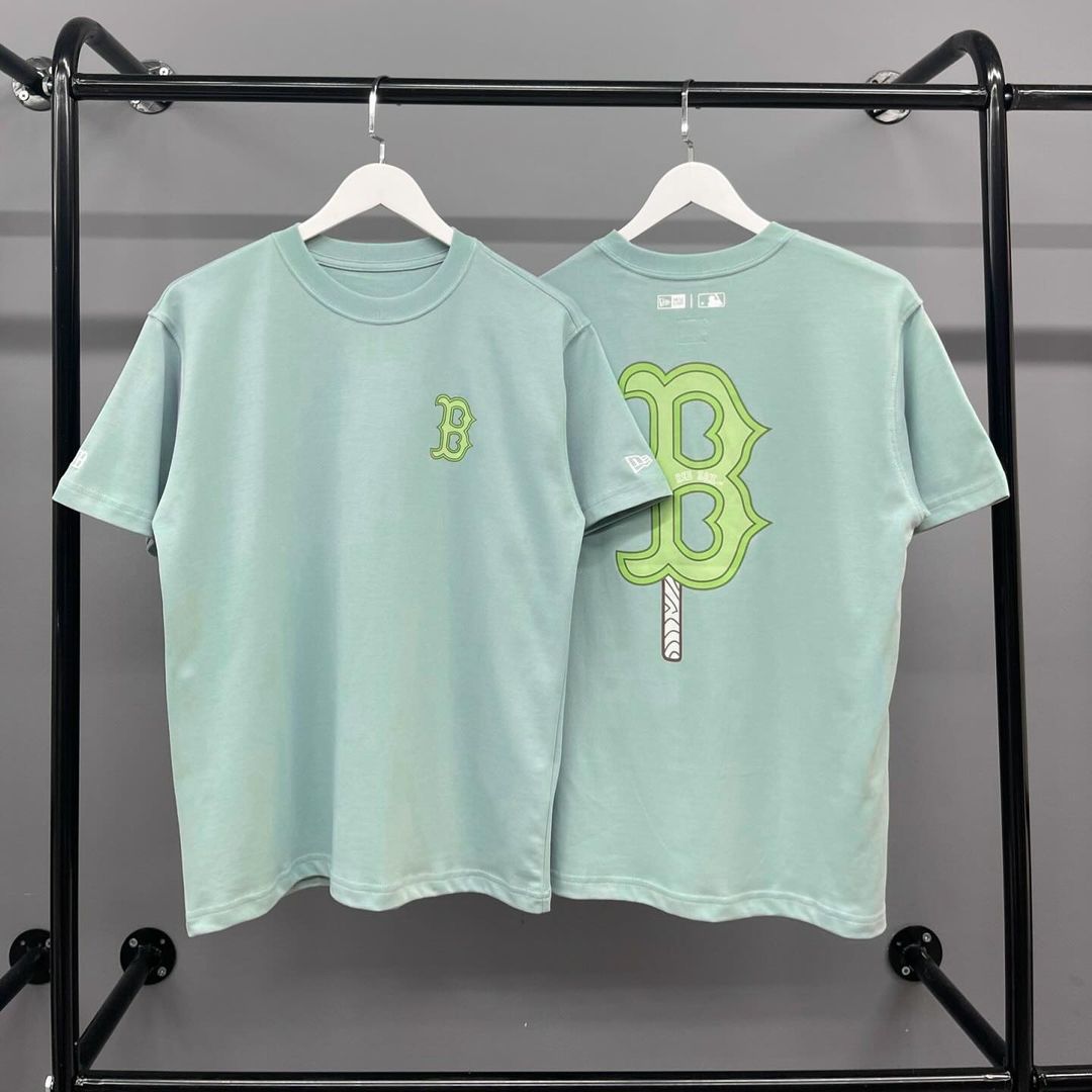 914 -  Áo New Era Boston Ice-Cream Big B - Xanh Mint Pastel - Code 14341310 [HÀNG CHÍNH HÃNG]