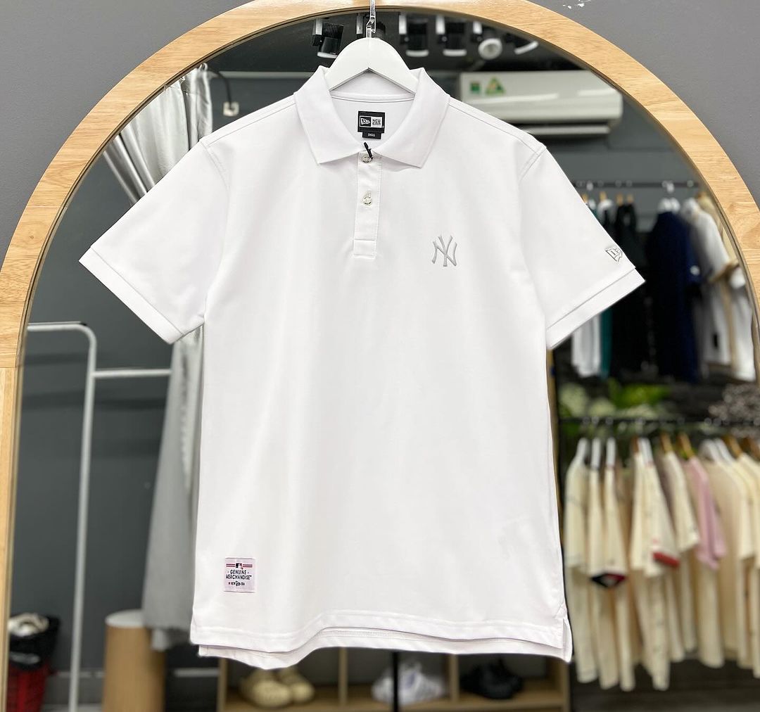 1199 - Áo Polo New Era NY Basic Trắng - NY Xám - Code 14341332 [HÀNG CHÍNH HÃNG]