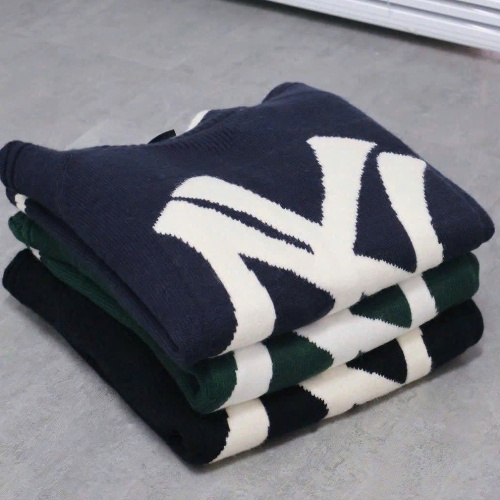 1982 - Áo Sweater New Era Knit NY Trắng Xanh Navy [HÀNG CHÍNH HÃNG]