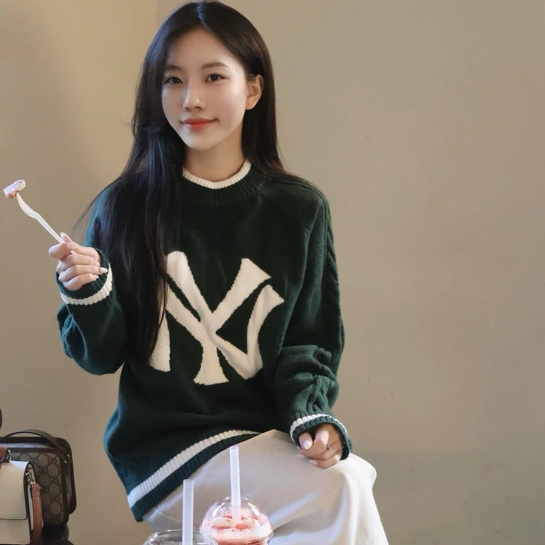 1983 - Áo Sweater New Era Knit NY Trắng Xanh Lá [HÀNG CHÍNH HÃNG]