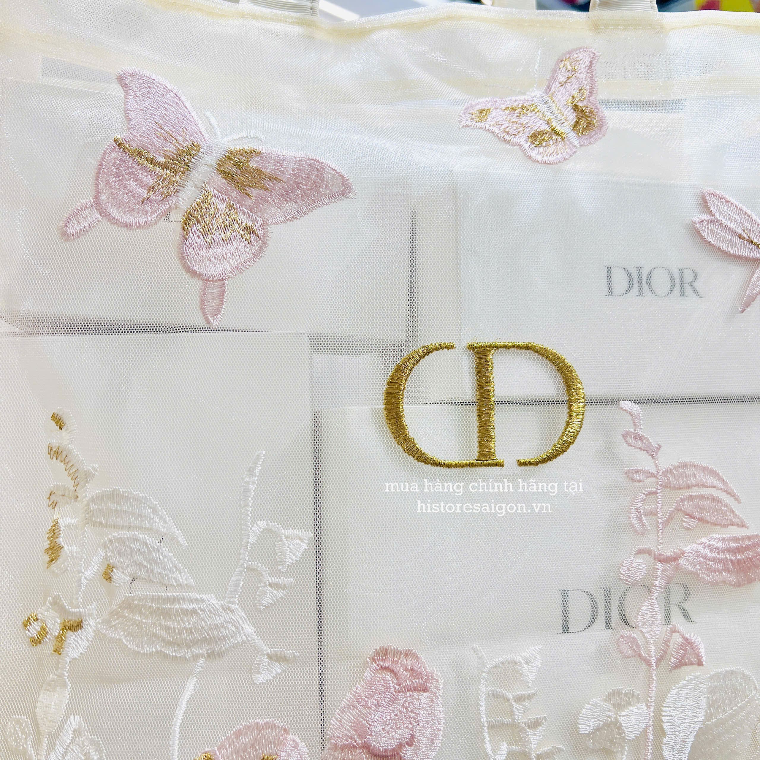 2743 - Túi Tote Dior Butterfly Gift Trắng Kem (Gift Hãng Tặng Khách) [HÀNG CHÍNH HÃNG]