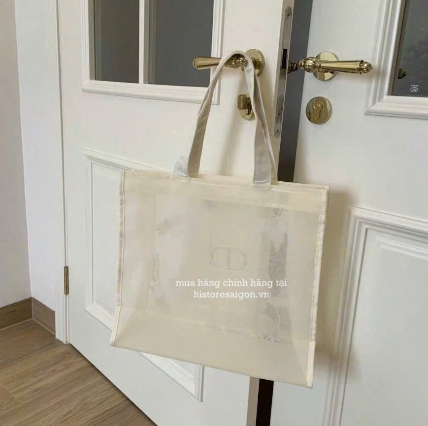 2743 - Túi Tote Dior Butterfly Gift Trắng Kem (Gift Hãng Tặng Khách) [HÀNG CHÍNH HÃNG]