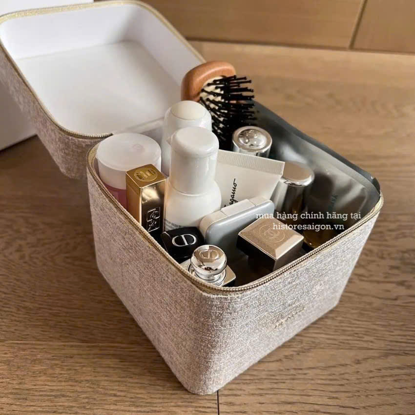 2186 - Túi Chanel Gift Beauty Pearl Case Champagne (Gift Hãng Tặng Khách) [HÀNG CHÍNH HÃNG]