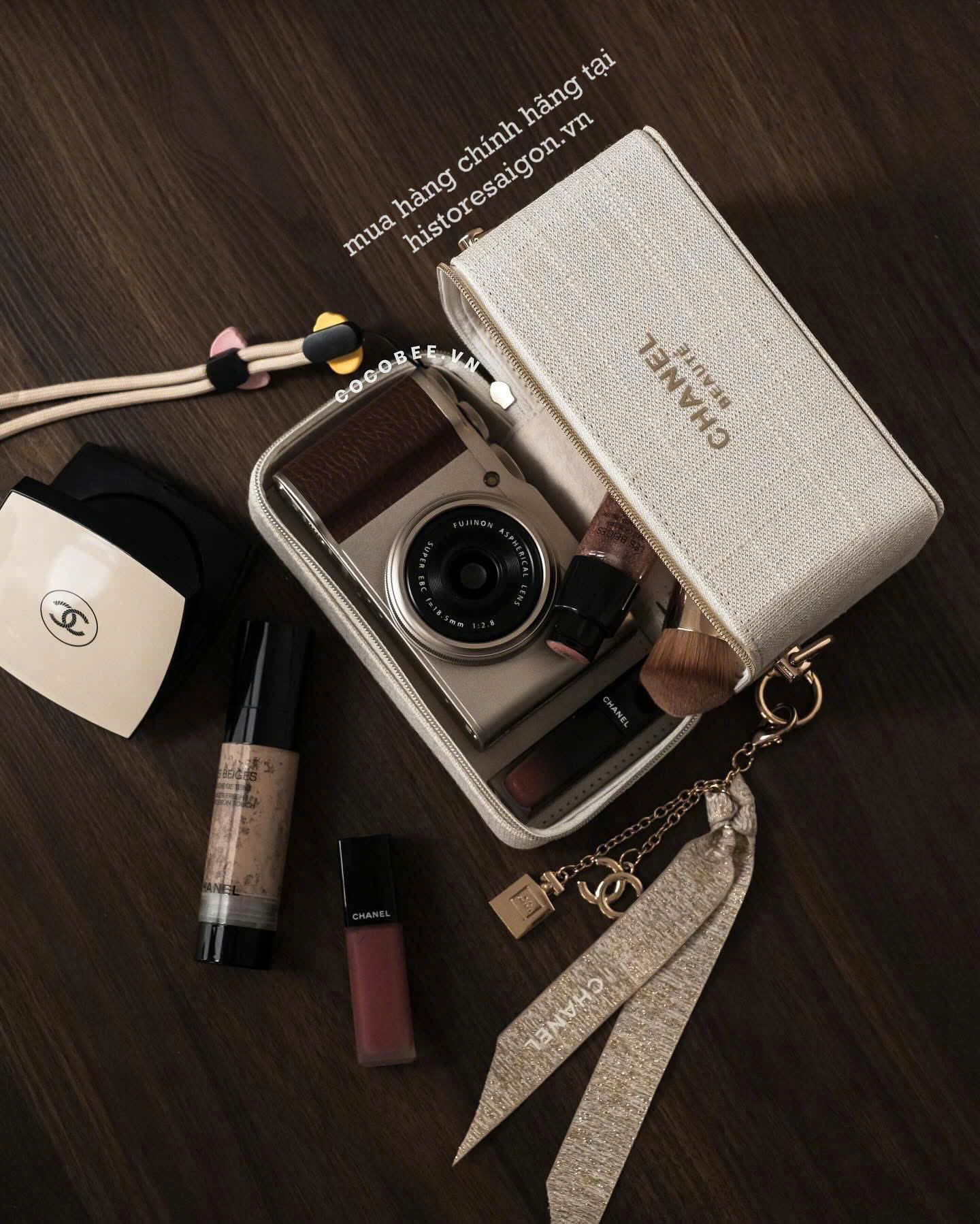 2218 - Túi Chanel Gift Beauty Vanity Chanel Beige (Gift Hãng Tặng Khách) [HÀNG CHÍNH HÃNG]