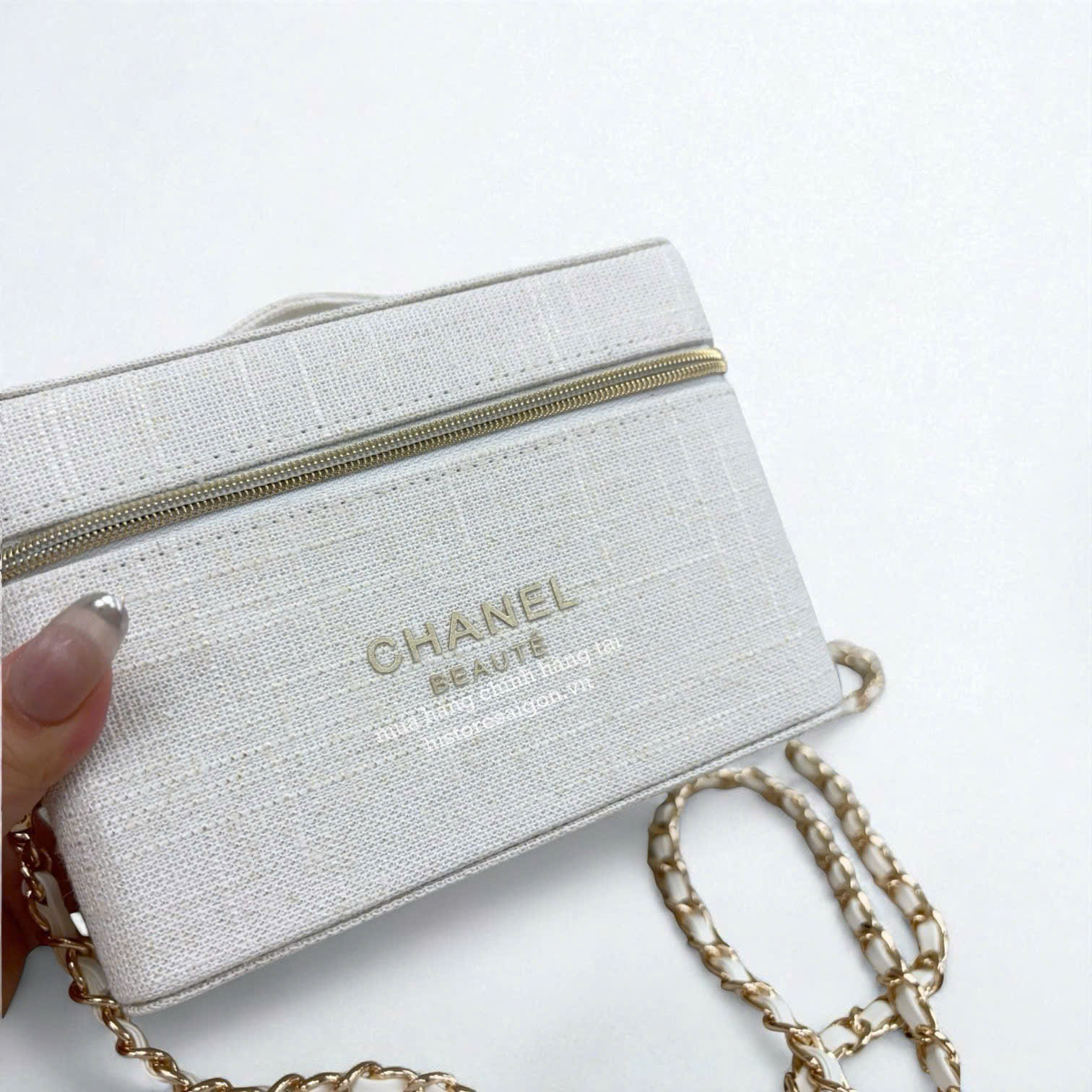 2218 - Túi Chanel Gift Beauty Vanity Chanel Beige (Gift Hãng Tặng Khách) [HÀNG CHÍNH HÃNG]