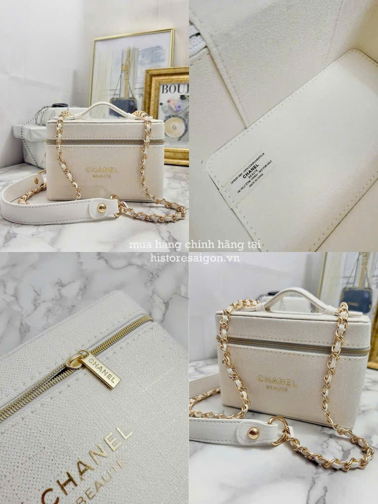 2218 - Túi Chanel Gift Beauty Vanity Chanel Beige (Gift Hãng Tặng Khách) [HÀNG CHÍNH HÃNG]
