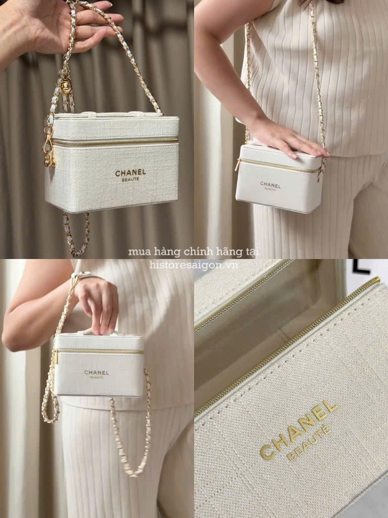 2218 - Túi Chanel Gift Beauty Vanity Chanel Beige (Gift Hãng Tặng Khách) [HÀNG CHÍNH HÃNG]