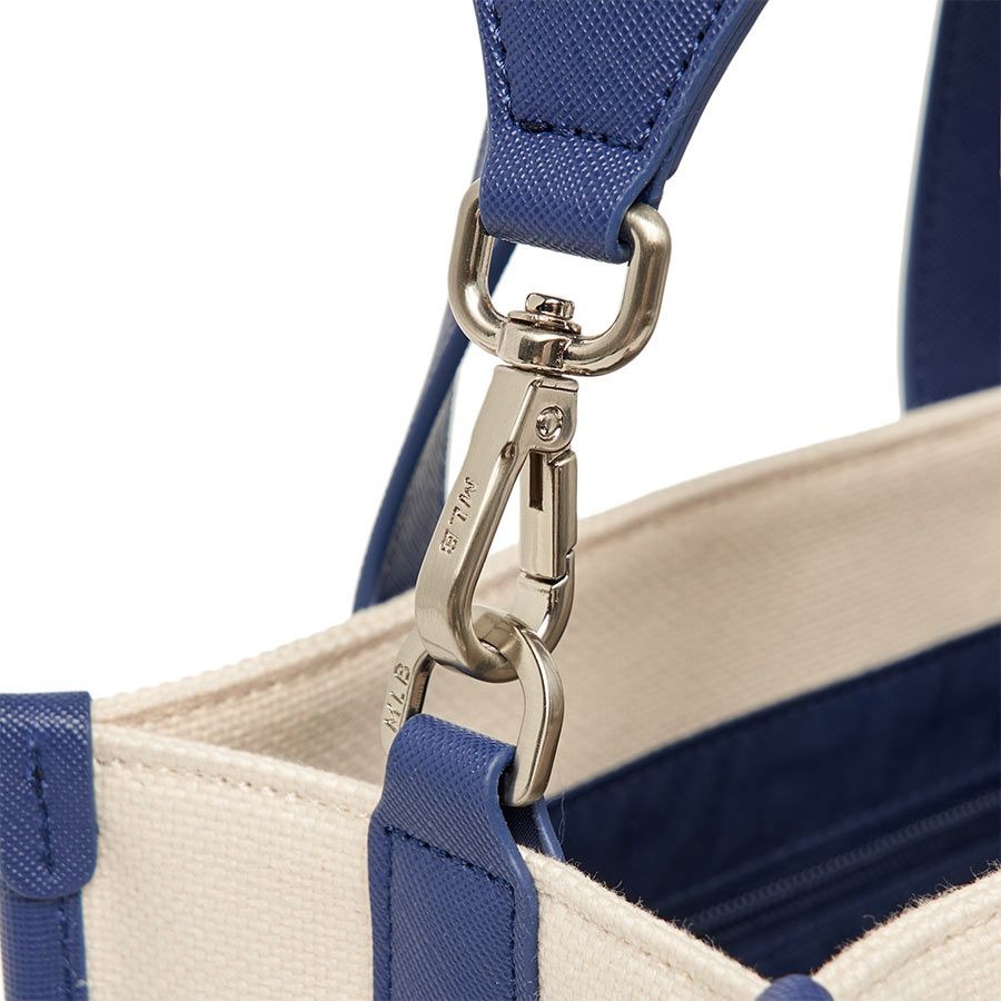 443 -  Túi MLB Canvas Basic Big Logo Small Tote Bag - Cream Blue - Code 3AORS062N-43CRS [HÀNG CHÍNH HÃNG]