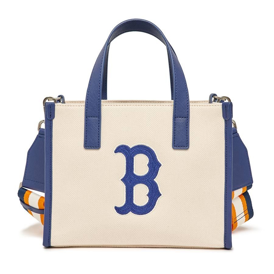 443 -  Túi MLB Canvas Basic Big Logo Small Tote Bag - Cream Blue - Code 3AORS062N-43CRS [HÀNG CHÍNH HÃNG]