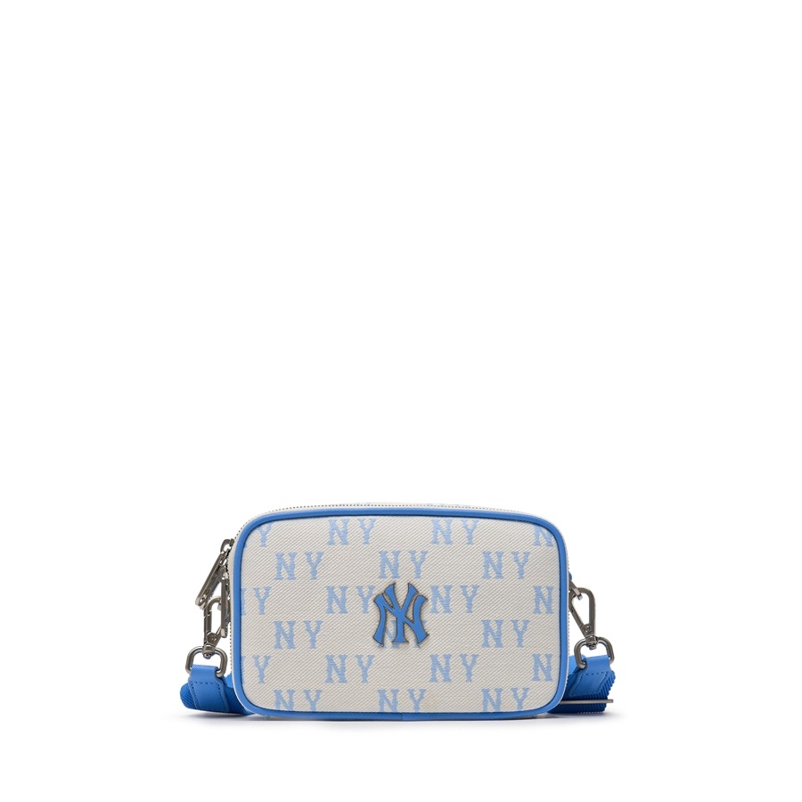 616 -  Túi MLB Korea Monogram Jacquard Mini Cross Bag New York Yankees Sky Blue 3ACRS014N-50SBD [HÀNG CHÍNH HÃNG]