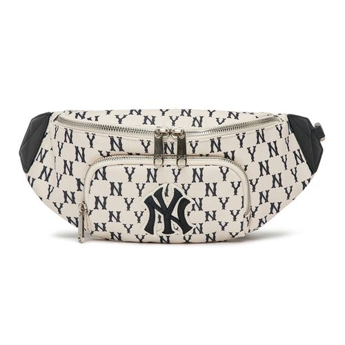 896 -  Túi MLB Monogram Hip Sack New York Yankees - Cream - Túi Bao Tử - Code 3AHSM012N-50CRD [HÀNG CHÍNH HÃNG]