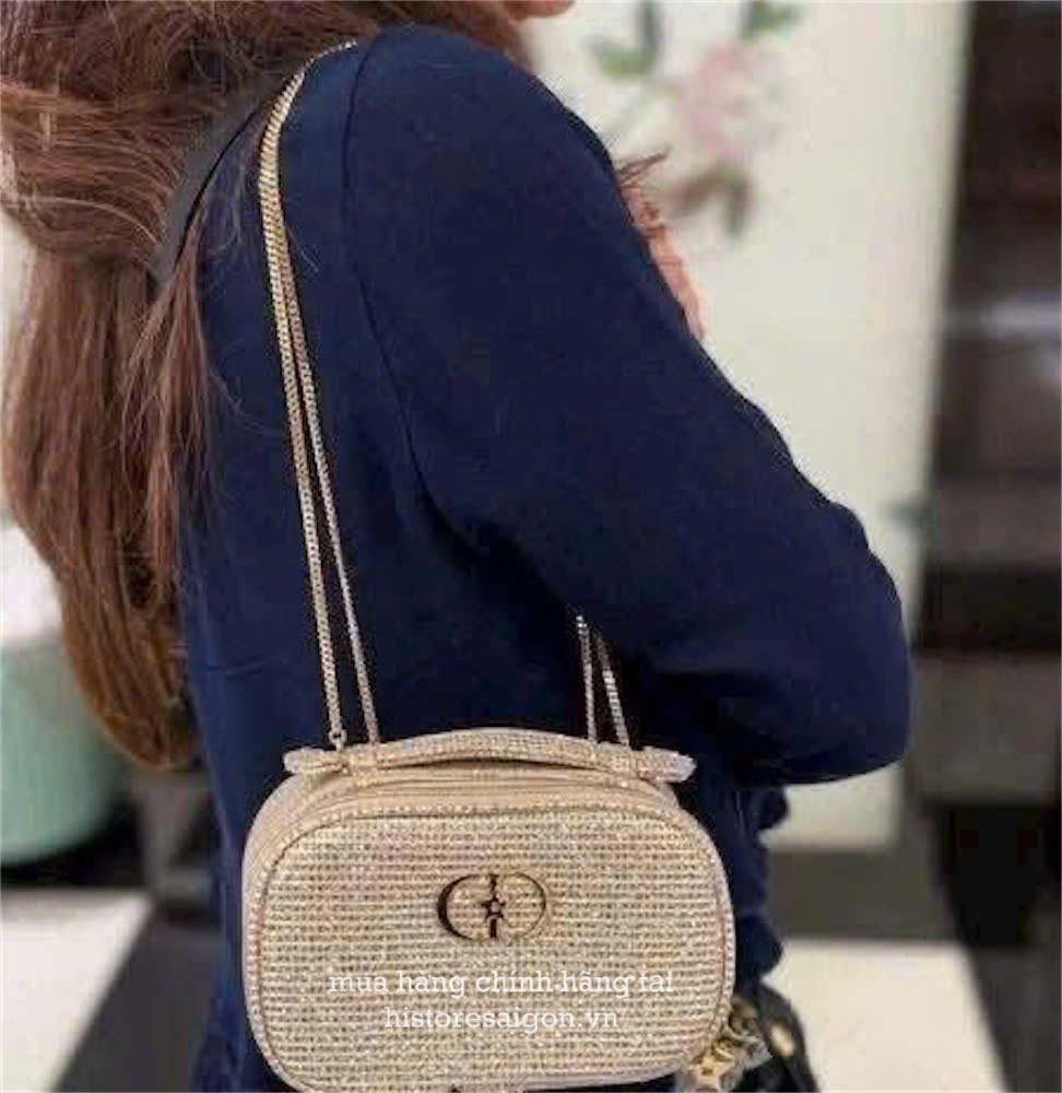 2135 - Túi Dior Crystal Gold Woven Gift - Dior Beauty Xmas Gift (Gift Hãng Tặng Khách) [HÀNG CHÍNH HÃNG]