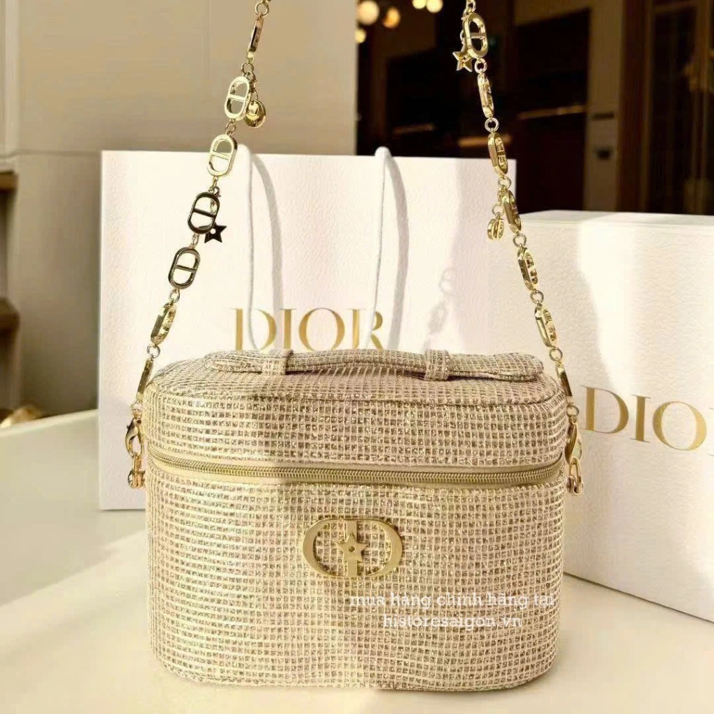 2713 - Túi Dior Crystal Gold Woven Gift Party - Dior Beauty Xmas Gift (Gift Hãng Tặng Khách) [HÀNG CHÍNH HÃNG]