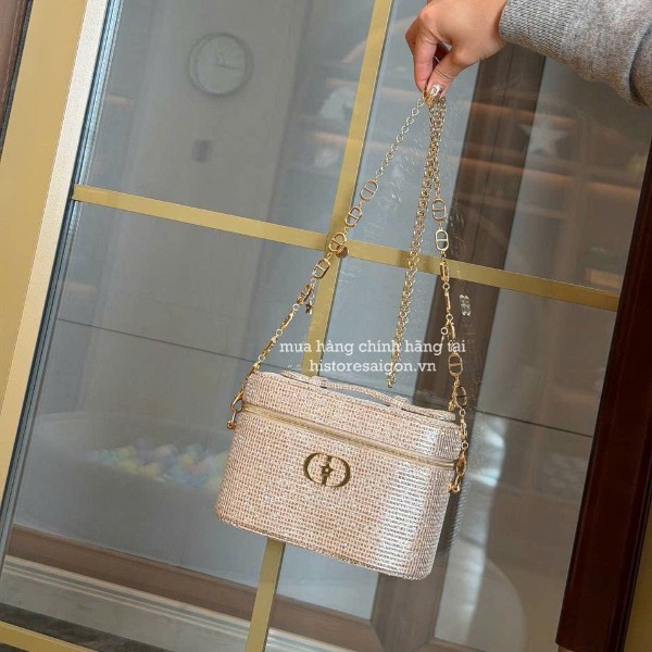 2713 - Túi Dior Crystal Gold Woven Gift Party - Dior Beauty Xmas Gift (Gift Hãng Tặng Khách) [HÀNG CHÍNH HÃNG]