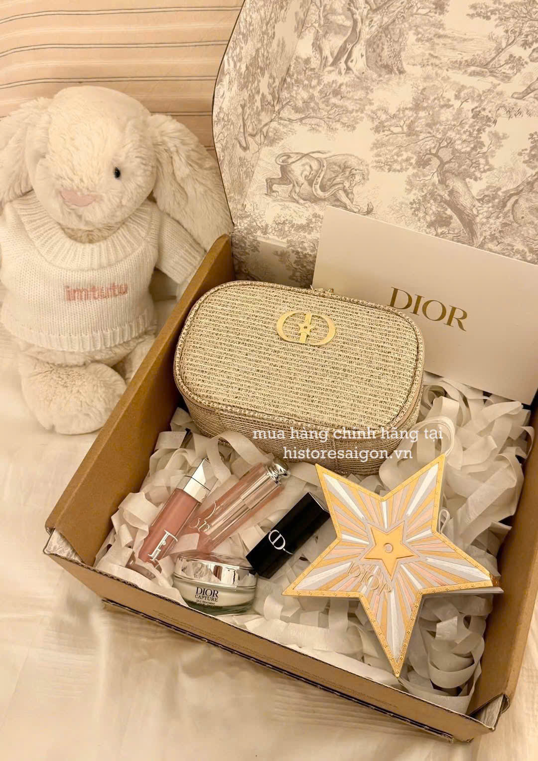 2135 - Túi Dior Crystal Gold Woven Gift - Dior Beauty Xmas Gift (Gift Hãng Tặng Khách) [HÀNG CHÍNH HÃNG]