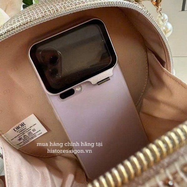 2079 - Túi Dior Gift Crystal Gold Woven Round Pouch - Dior Pouch Beauty Xmas Gift (Gift Hãng Tặng Khách) [HÀNG CHÍNH HÃNG]