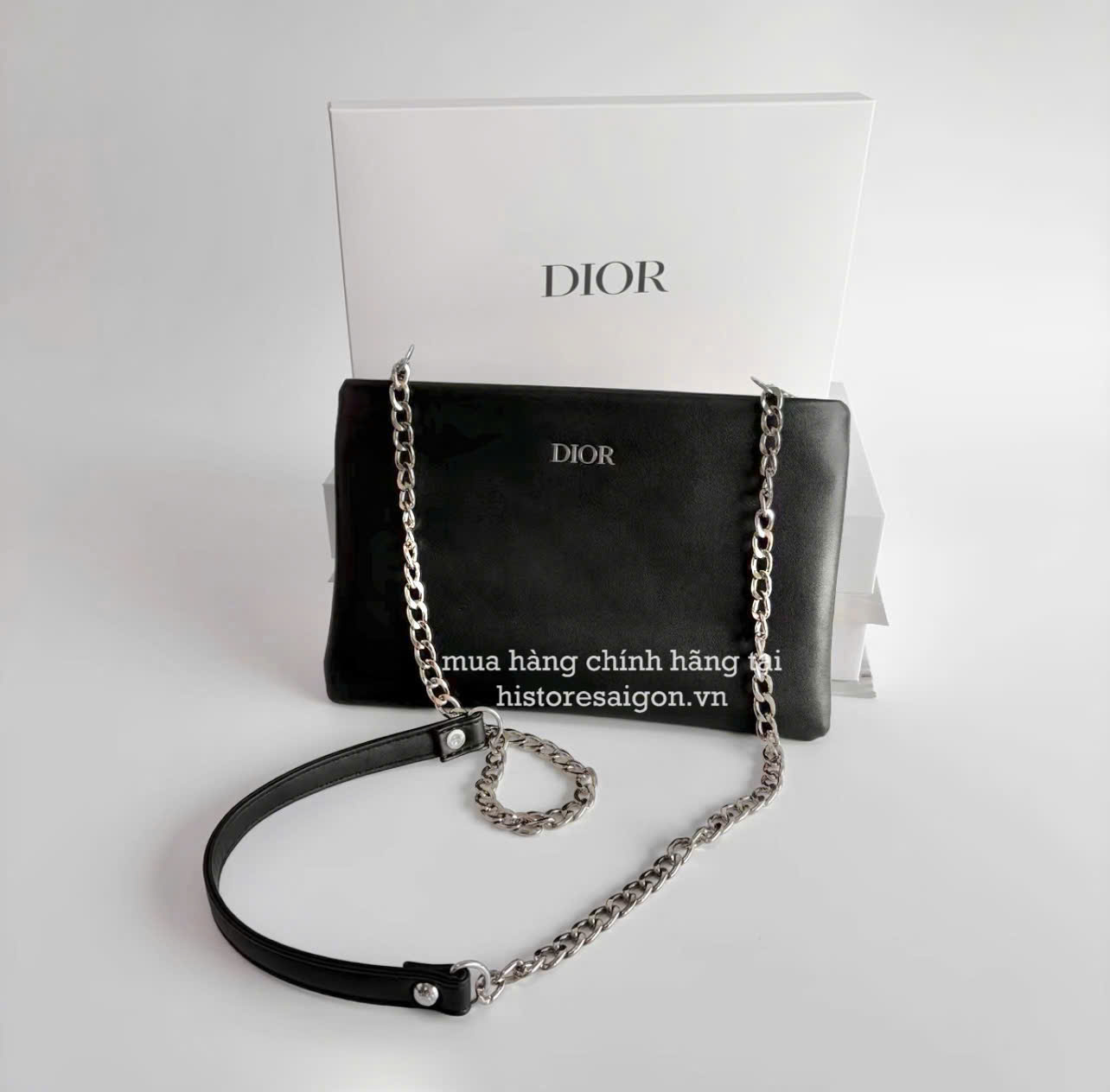 2765 - Túi Dior Hobo Clutch Leather Gift Đen - Túi Dior Da (Gift Hãng Tặng Khách) [HÀNG CHÍNH HÃNG]