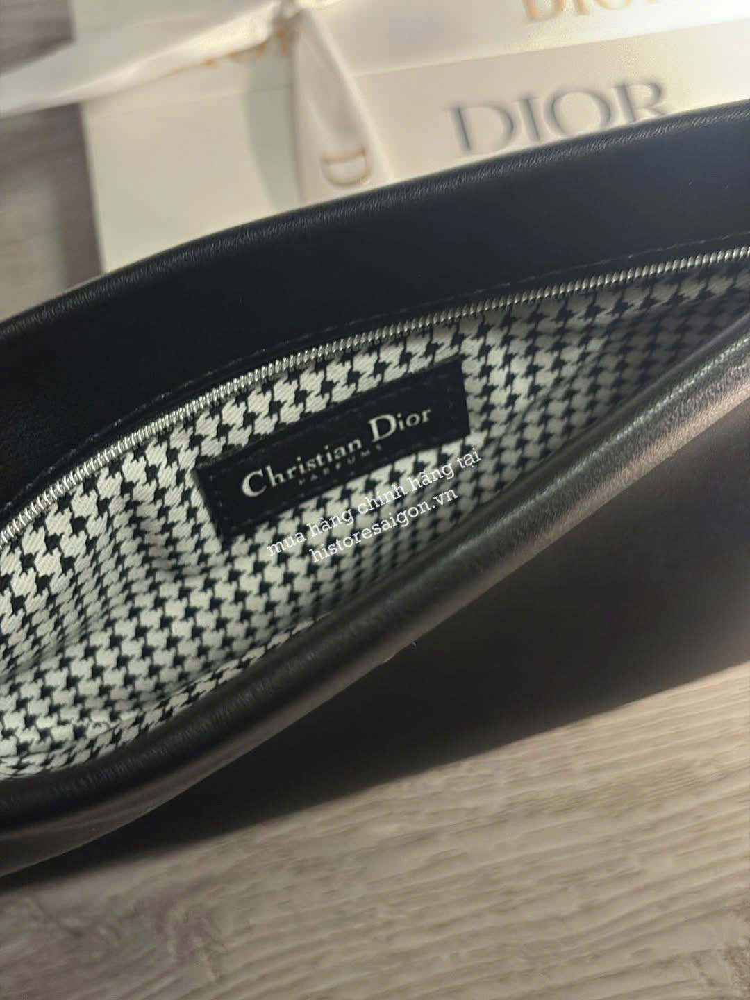 2765 - Túi Dior Hobo Clutch Leather Gift Đen - Túi Dior Da (Gift Hãng Tặng Khách) [HÀNG CHÍNH HÃNG]