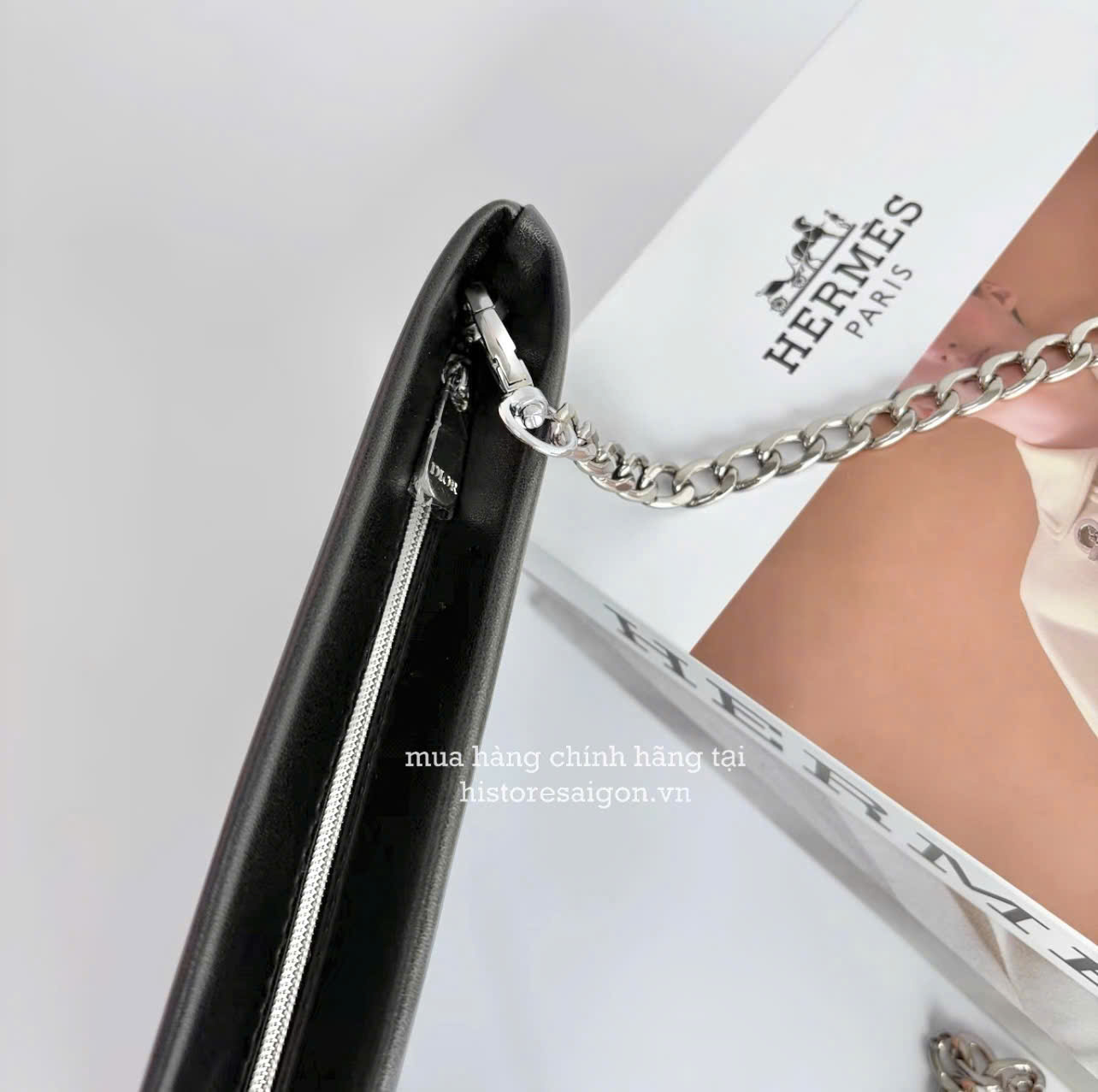 2765 - Túi Dior Hobo Clutch Leather Gift Đen - Túi Dior Da (Gift Hãng Tặng Khách) [HÀNG CHÍNH HÃNG]