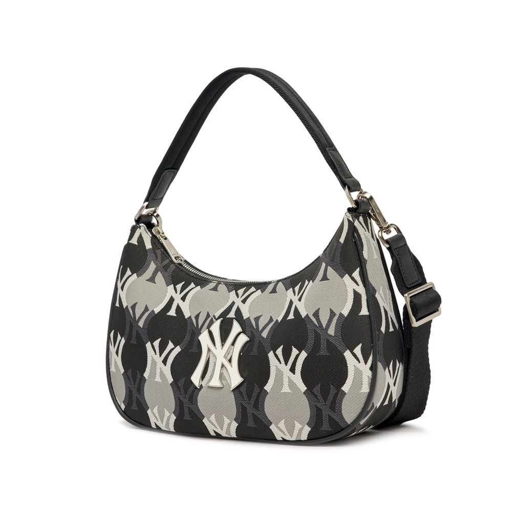 1160 - Túi Kẹp Nách MLB Argyle Monogram Strap Hobo Bag New York Yankees Đen 3ABQS072N-50BKS [HÀNG CHÍNH HÃNG]
