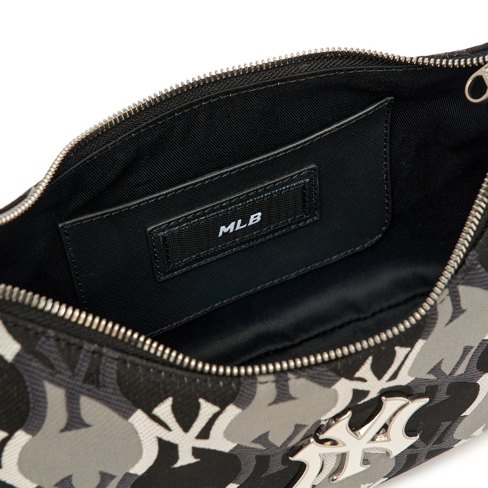 1160 - Túi Kẹp Nách MLB Argyle Monogram Strap Hobo Bag New York Yankees Đen 3ABQS072N-50BKS [HÀNG CHÍNH HÃNG]
