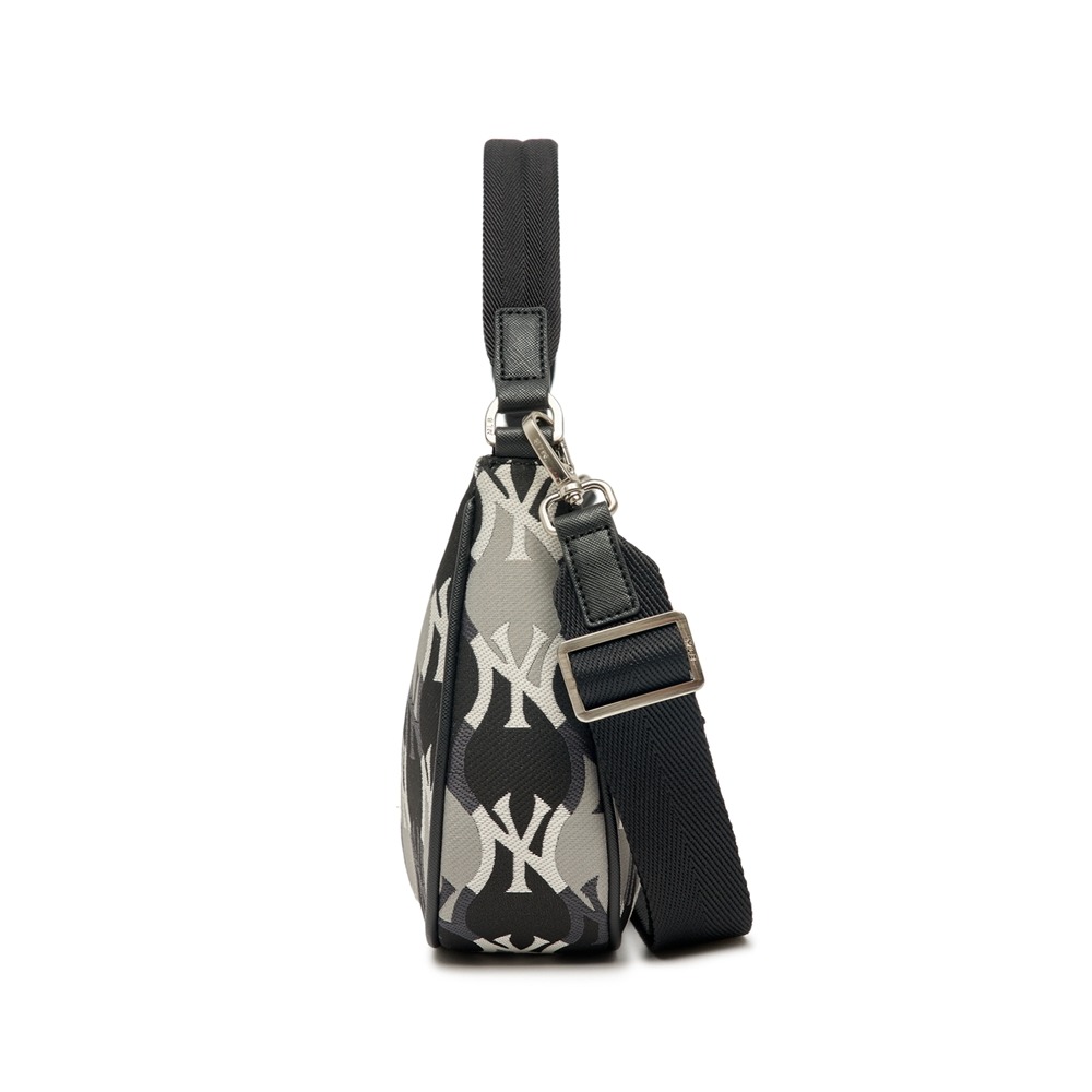 1160 - Túi Kẹp Nách MLB Argyle Monogram Strap Hobo Bag New York Yankees Đen 3ABQS072N-50BKS [HÀNG CHÍNH HÃNG]