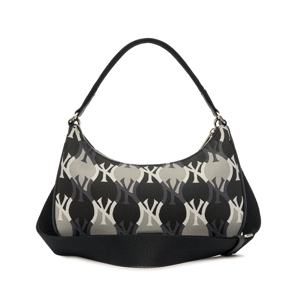 1160 - Túi Kẹp Nách MLB Argyle Monogram Strap Hobo Bag New York Yankees Đen 3ABQS072N-50BKS [HÀNG CHÍNH HÃNG]