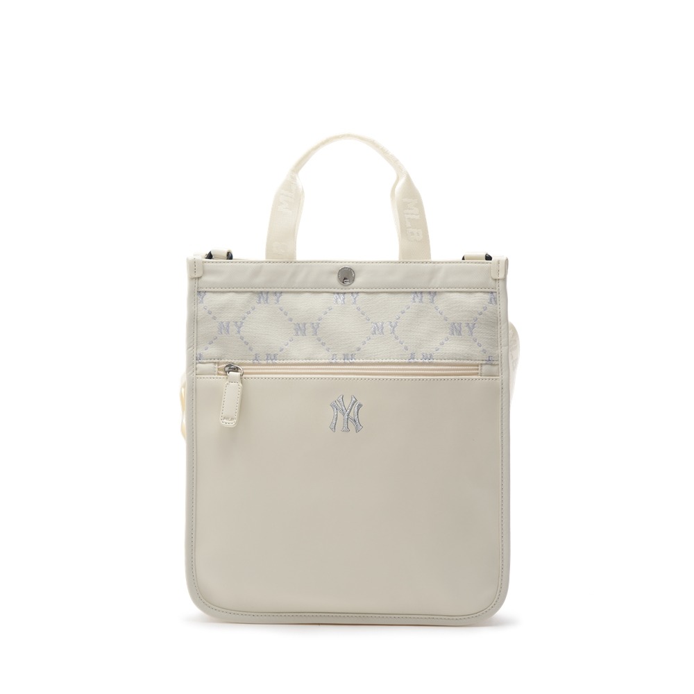 564 -  Túi MLB NY Monogram Sub Bag - Túi Đứng - Trắng Kem - Code 7AUBMD34N 50IVS [HÀNG CHÍNH HÃNG]