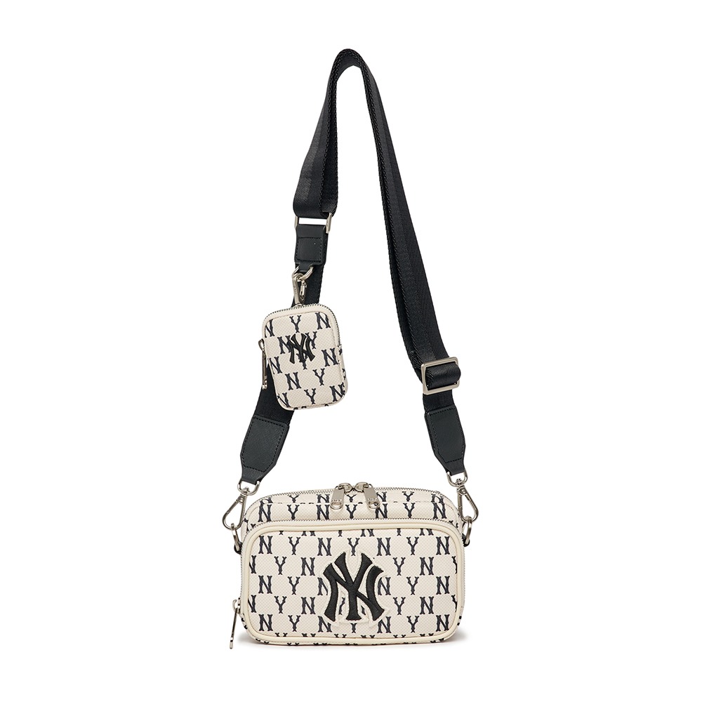 613 -  Túi MLB Korea Monogram Mini Cross Bag New York Yankees D.Cream - 3ACRS012N-50CRD [HÀNG CHÍNH HÃNG]