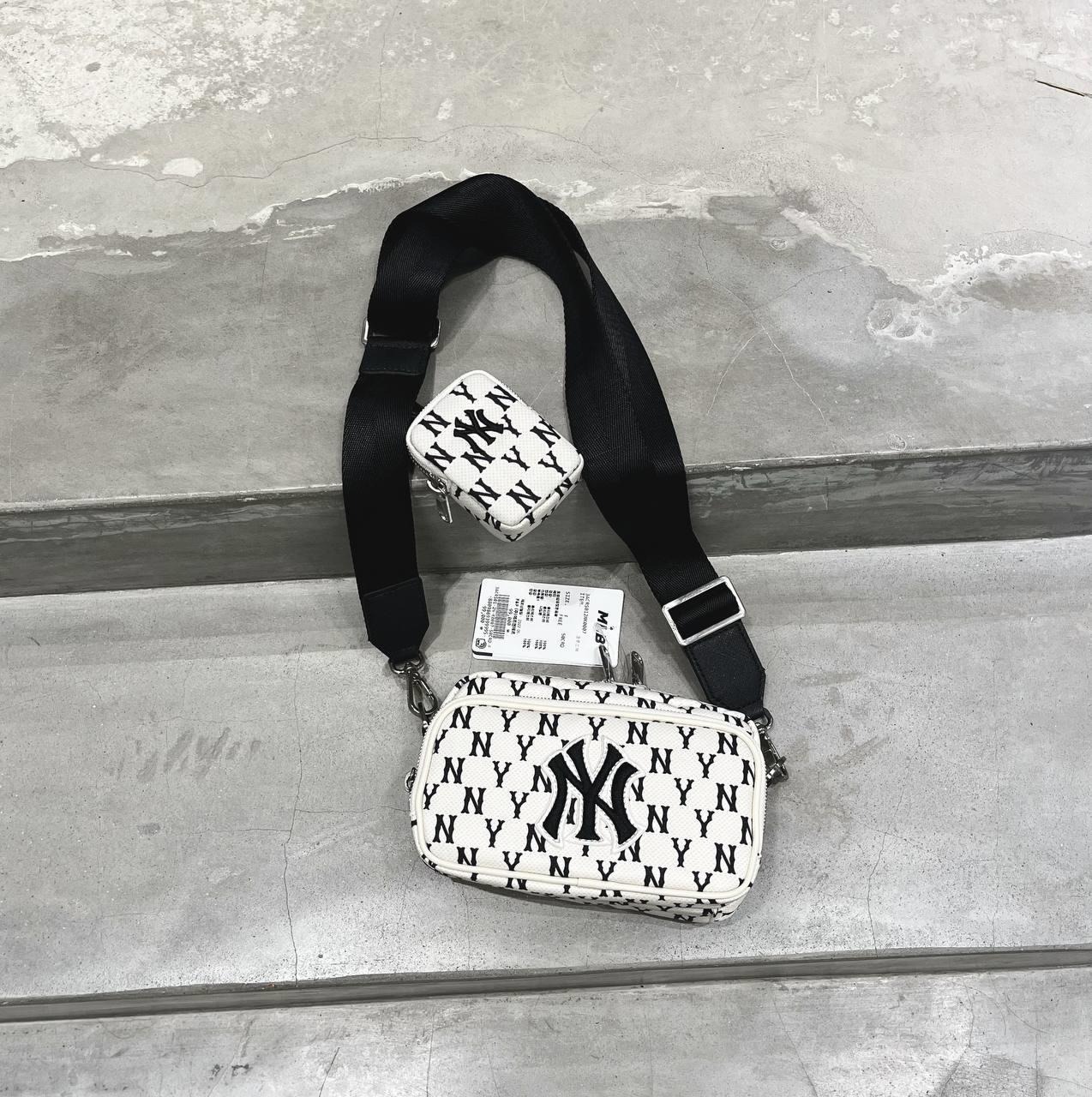613 -  Túi MLB Korea Monogram Mini Cross Bag New York Yankees D.Cream - 3ACRS012N-50CRD [HÀNG CHÍNH HÃNG]