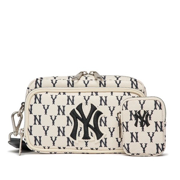613 -  Túi MLB Korea Monogram Mini Cross Bag New York Yankees D.Cream - 3ACRS012N-50CRD [HÀNG CHÍNH HÃNG]