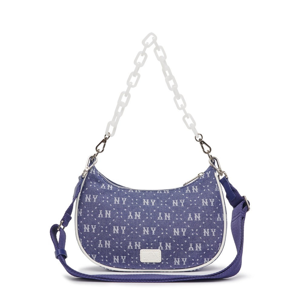 891 -  Túi MLB Diamond Monogram Denim Jacquard Hobo Bag New York Yankees D.Navy - Code 3ABQS023N-50NYD [HÀNG CHÍNH HÃNG]