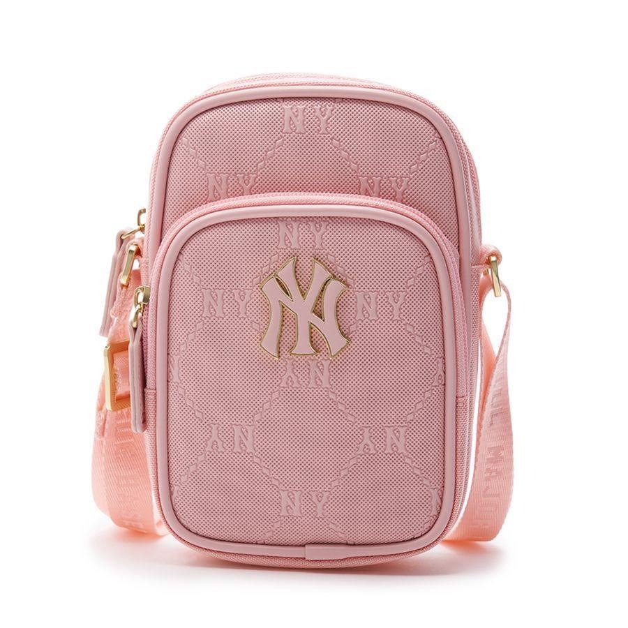 494 -  Túi MLB NY Monogram Mini - Hồng Pinky - Code 7ACRMDD4N-50PKM [HÀNG CHÍNH HÃNG]