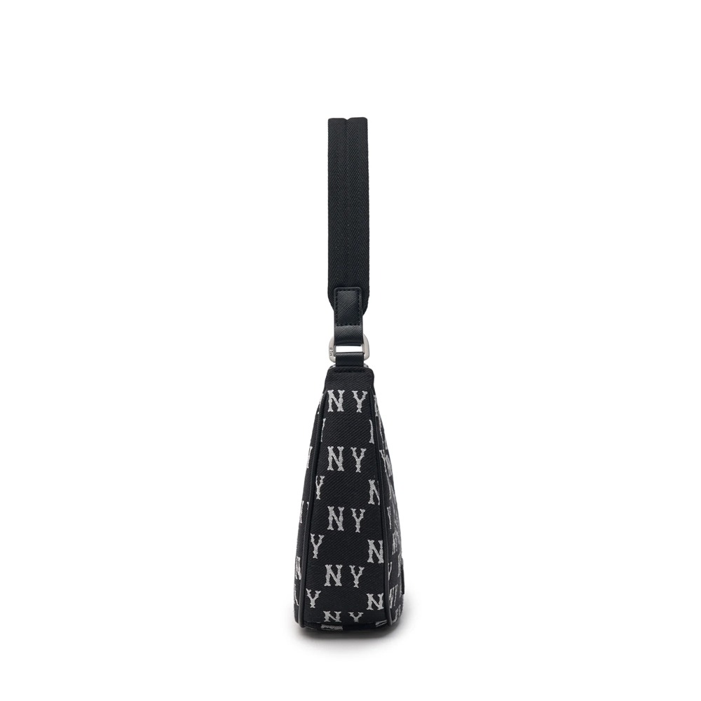 888 -  Túi MLB Monogram Jacquard Hobo Bag New York Yankees - Black - Kẹp nách - Code 3ABQS014N-50BKS [HÀNG CHÍNH HÃNG]