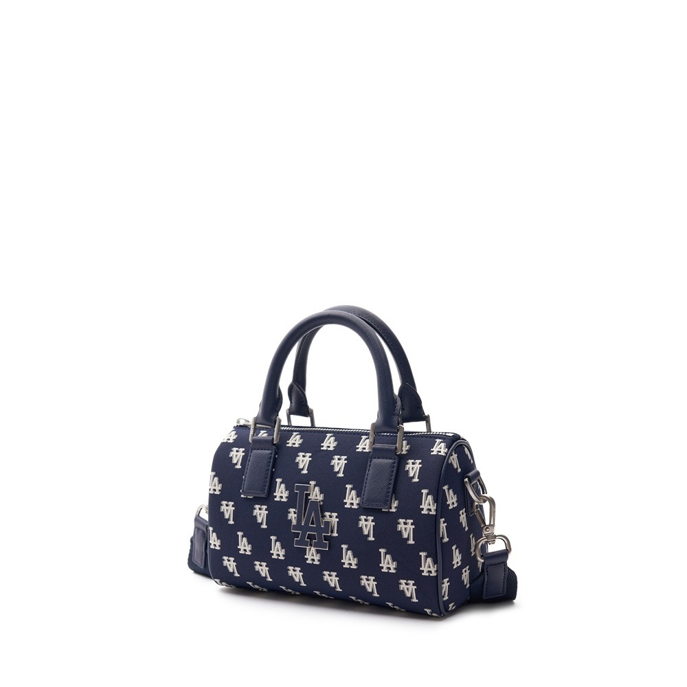 501 -  Túi MLB Korea Monogram Jacquard Boston Bag LA Dodgers D.Navy - Xanh Navy Monogram - Code 3ABWS013N-07NYD [HÀNG CHÍNH HÃNG]