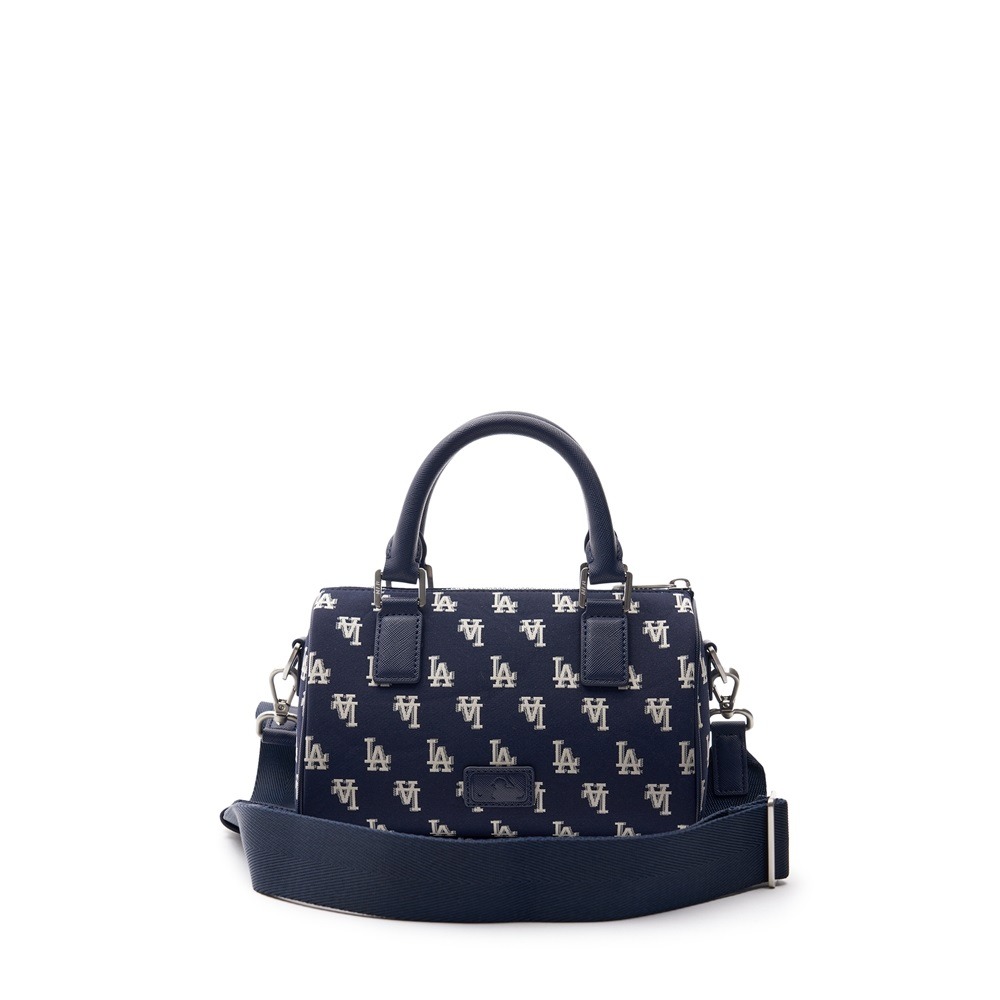 501 -  Túi MLB Korea Monogram Jacquard Boston Bag LA Dodgers D.Navy - Xanh Navy Monogram - Code 3ABWS013N-07NYD [HÀNG CHÍNH HÃNG]