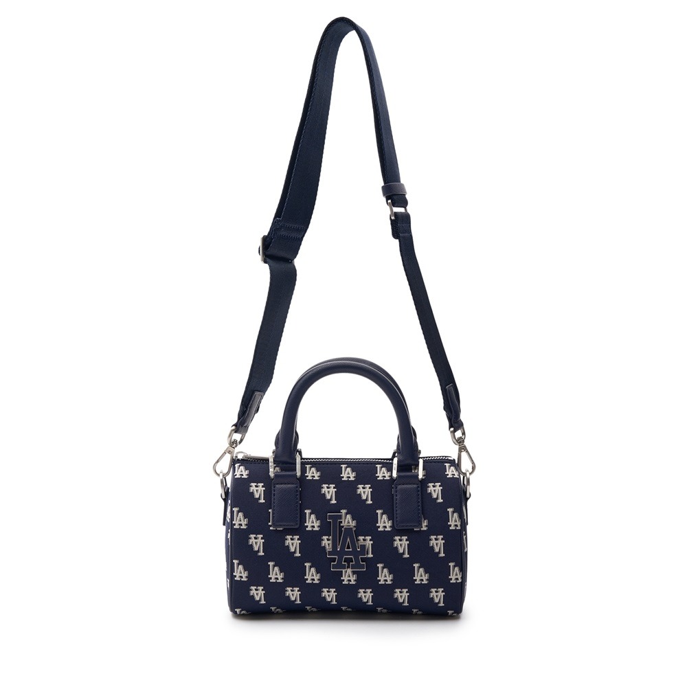501 -  Túi MLB Korea Monogram Jacquard Boston Bag LA Dodgers D.Navy - Xanh Navy Monogram - Code 3ABWS013N-07NYD [HÀNG CHÍNH HÃNG]