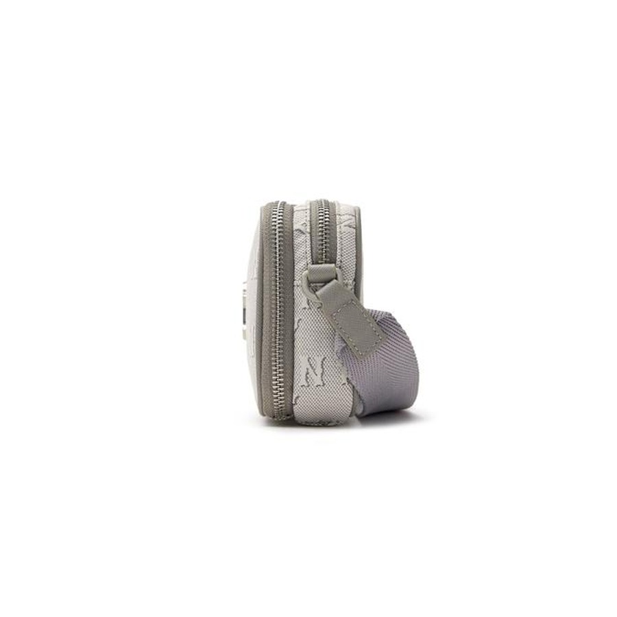 1217 - Túi MLB Monogram Jacquard Mini Cross Bag New York Yankees Light Charcoal Grey - Code 3ACRS014N-50CGL [HÀNG CHÍNH HÃNG]