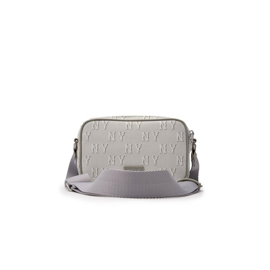 1217 - Túi MLB Monogram Jacquard Mini Cross Bag New York Yankees Light Charcoal Grey - Code 3ACRS014N-50CGL [HÀNG CHÍNH HÃNG]