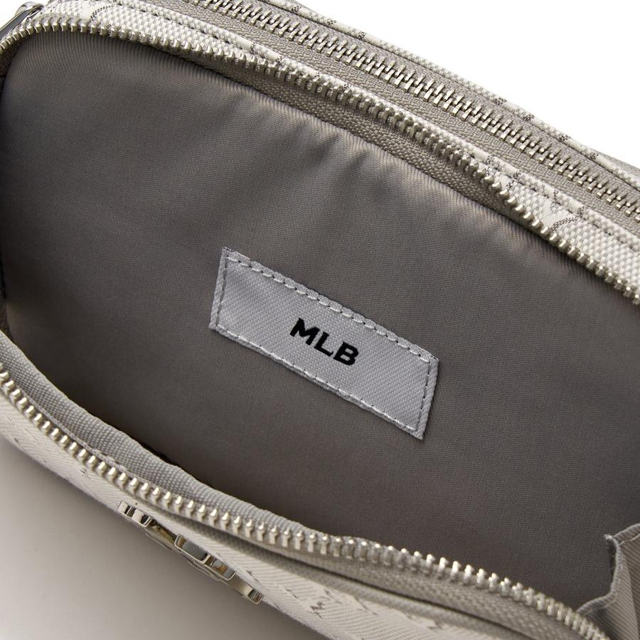 1217 - Túi MLB Monogram Jacquard Mini Cross Bag New York Yankees Light Charcoal Grey - Code 3ACRS014N-50CGL [HÀNG CHÍNH HÃNG]