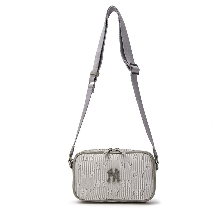 1217 - Túi MLB Monogram Jacquard Mini Cross Bag New York Yankees Light Charcoal Grey - Code 3ACRS014N-50CGL [HÀNG CHÍNH HÃNG]