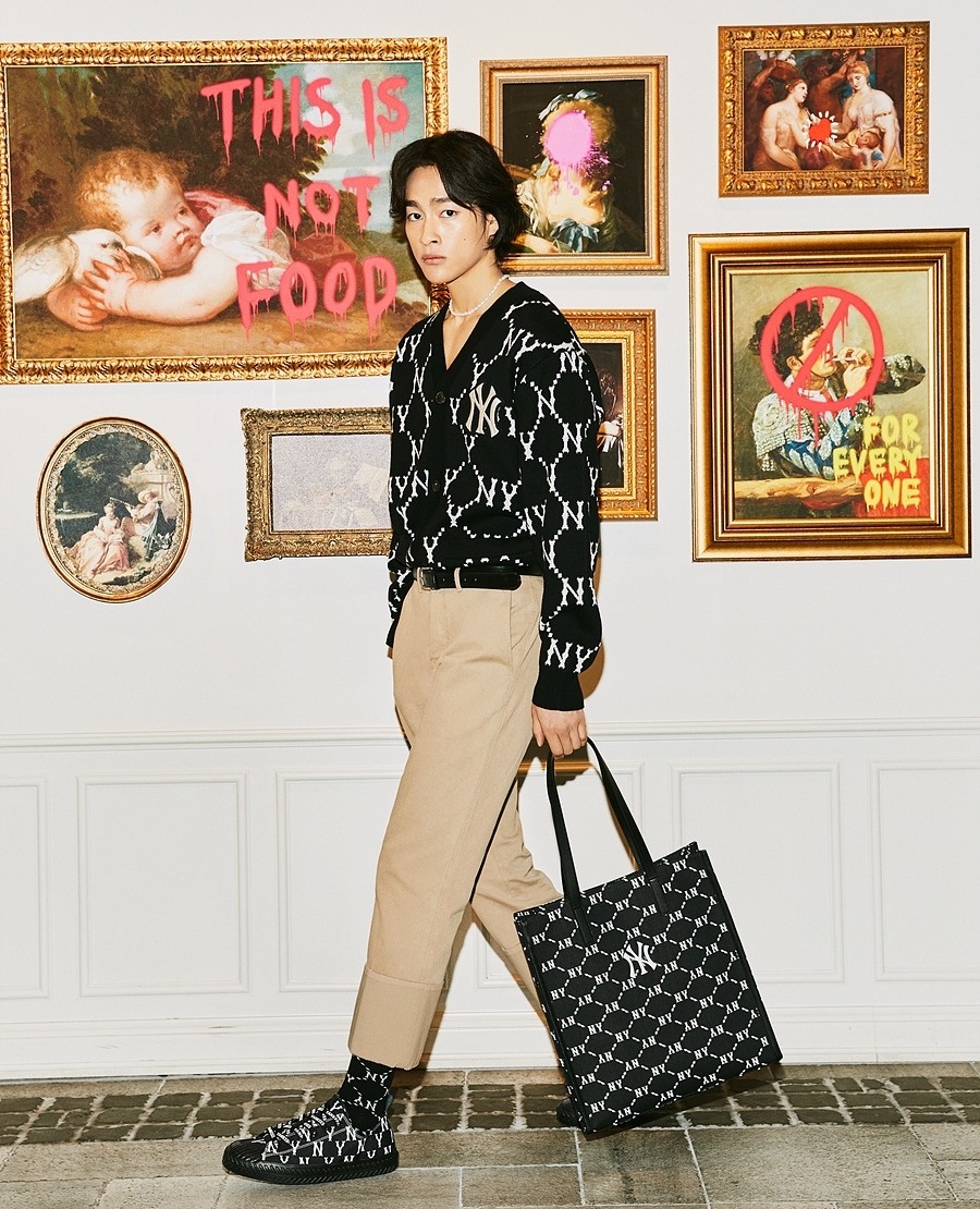 744 -  Túi MLB Tote Mono Diamond Jackquard NY Black - Đen - Code 3AORM012N 50BKS [HÀNG CHÍNH HÃNG]